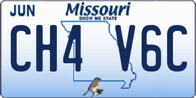 MO license plate CH4V6C