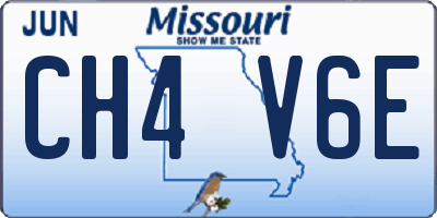 MO license plate CH4V6E