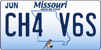 MO license plate CH4V6S