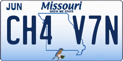 MO license plate CH4V7N