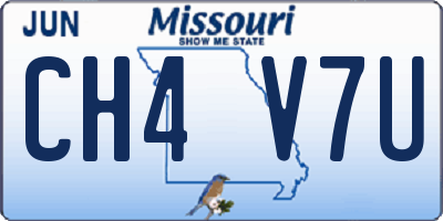 MO license plate CH4V7U
