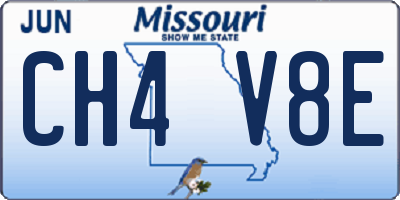 MO license plate CH4V8E