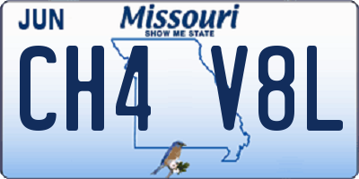 MO license plate CH4V8L
