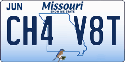 MO license plate CH4V8T