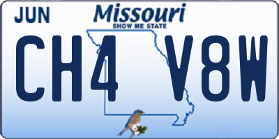 MO license plate CH4V8W