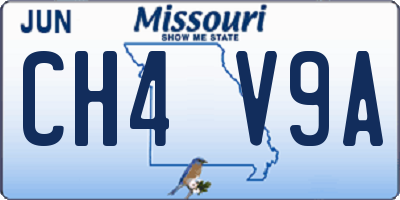 MO license plate CH4V9A