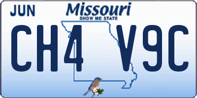 MO license plate CH4V9C