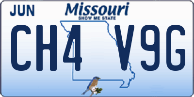 MO license plate CH4V9G