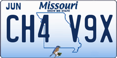 MO license plate CH4V9X
