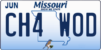 MO license plate CH4W0D