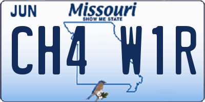MO license plate CH4W1R
