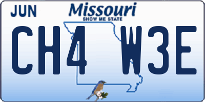MO license plate CH4W3E
