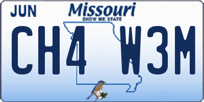 MO license plate CH4W3M