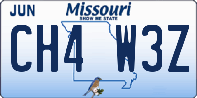 MO license plate CH4W3Z