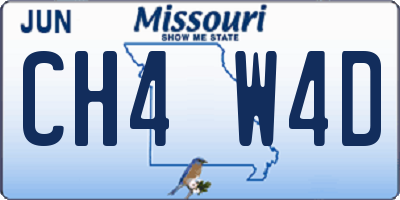 MO license plate CH4W4D