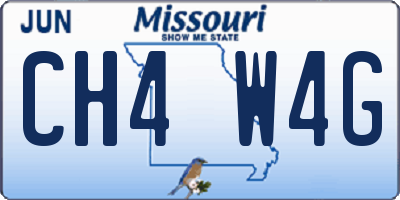 MO license plate CH4W4G