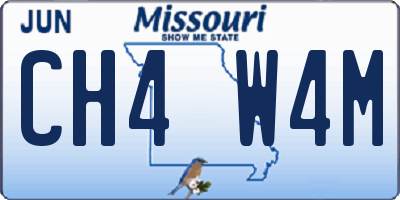 MO license plate CH4W4M