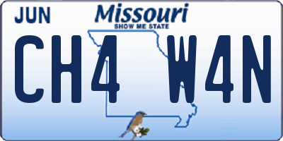 MO license plate CH4W4N
