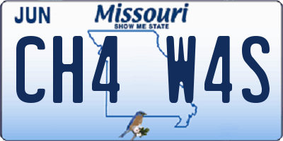 MO license plate CH4W4S
