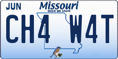 MO license plate CH4W4T