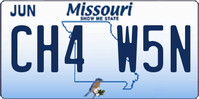 MO license plate CH4W5N