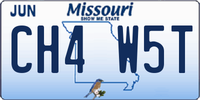 MO license plate CH4W5T