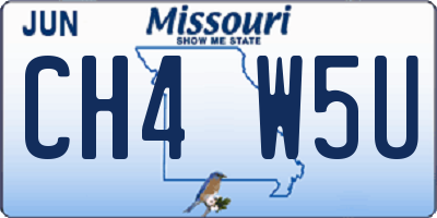 MO license plate CH4W5U
