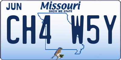 MO license plate CH4W5Y