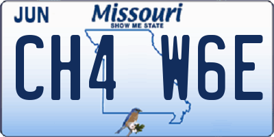 MO license plate CH4W6E