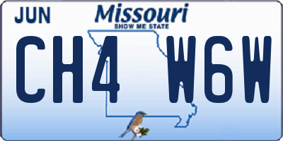 MO license plate CH4W6W