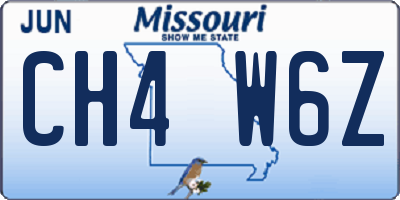 MO license plate CH4W6Z