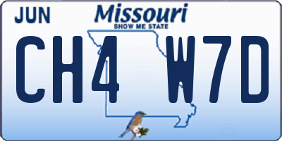 MO license plate CH4W7D
