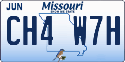 MO license plate CH4W7H
