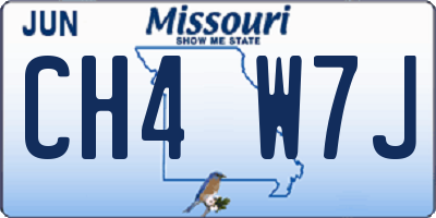 MO license plate CH4W7J
