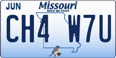 MO license plate CH4W7U