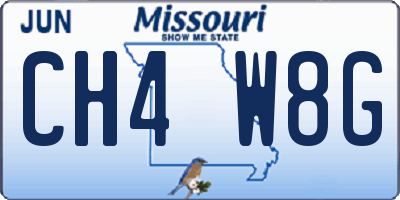 MO license plate CH4W8G
