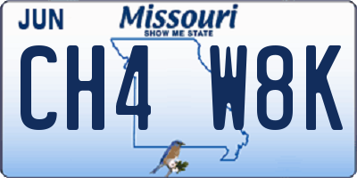 MO license plate CH4W8K