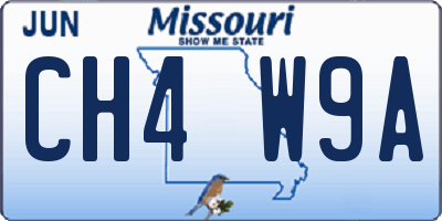 MO license plate CH4W9A