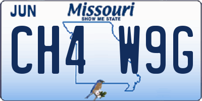 MO license plate CH4W9G