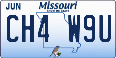 MO license plate CH4W9U