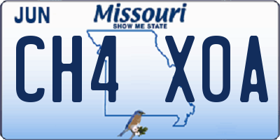 MO license plate CH4X0A