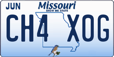 MO license plate CH4X0G