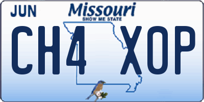 MO license plate CH4X0P