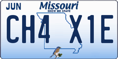 MO license plate CH4X1E