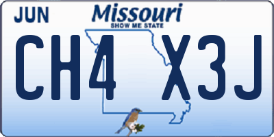 MO license plate CH4X3J