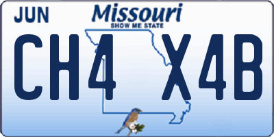 MO license plate CH4X4B