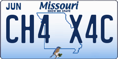 MO license plate CH4X4C
