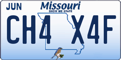 MO license plate CH4X4F