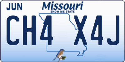 MO license plate CH4X4J