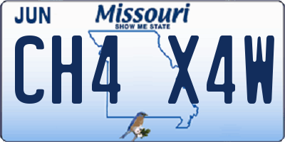 MO license plate CH4X4W